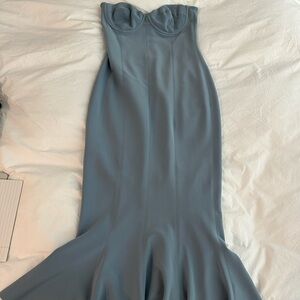 Eleg Blue Strapless Dress